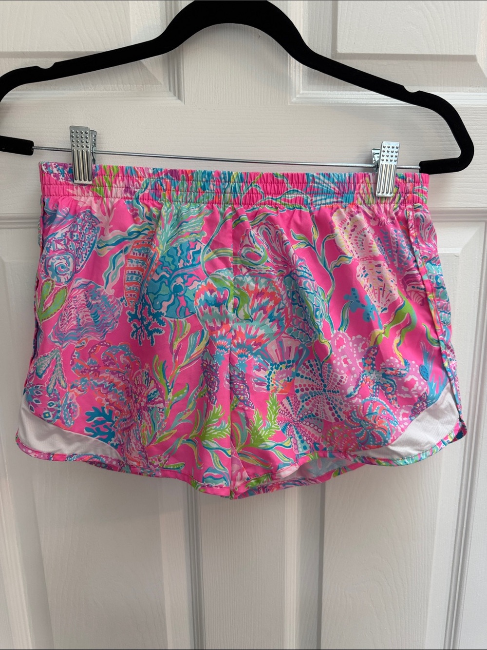Lilly Pulitzer Hot Pink Tropical Print Athletic Shorts